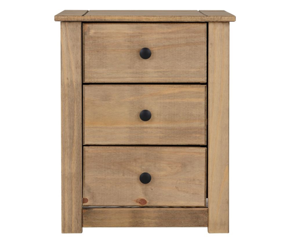 Seconique Panama Solid Pine 3 Drawer Bedside Chest