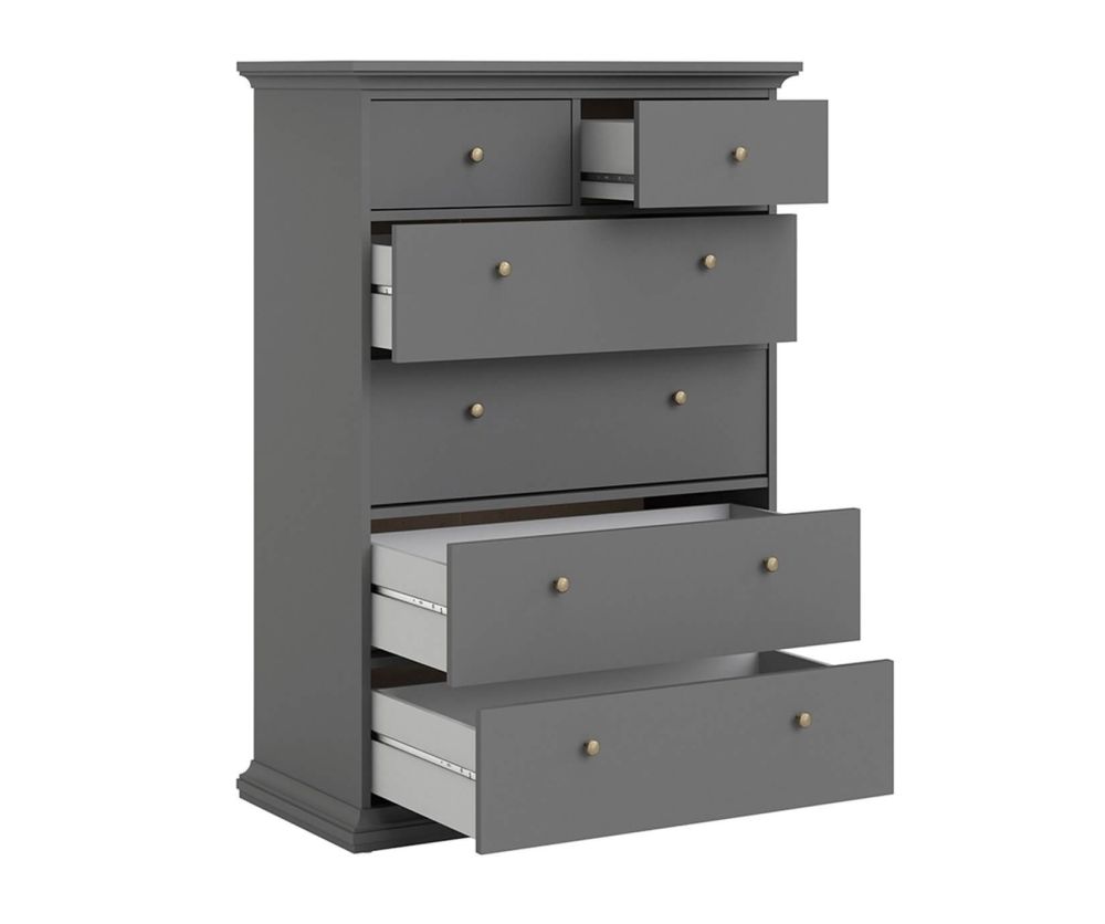FTG Paris Matt Grey 6 Drawer Chest