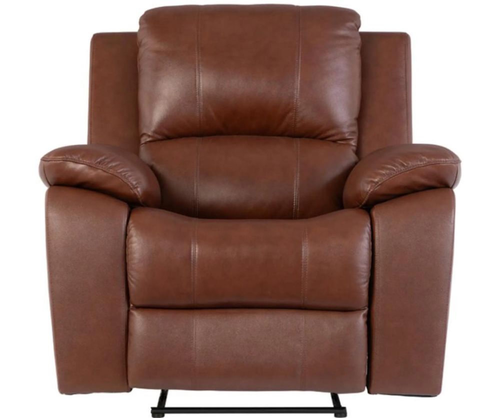 World Furniture Pellini Dark Tan Leather Electric Recliner Chair
