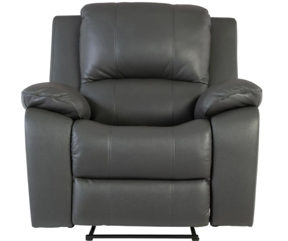 World Furniture Pellini Grey Leather Electric Recliner 3+1+1 Sofa Set 