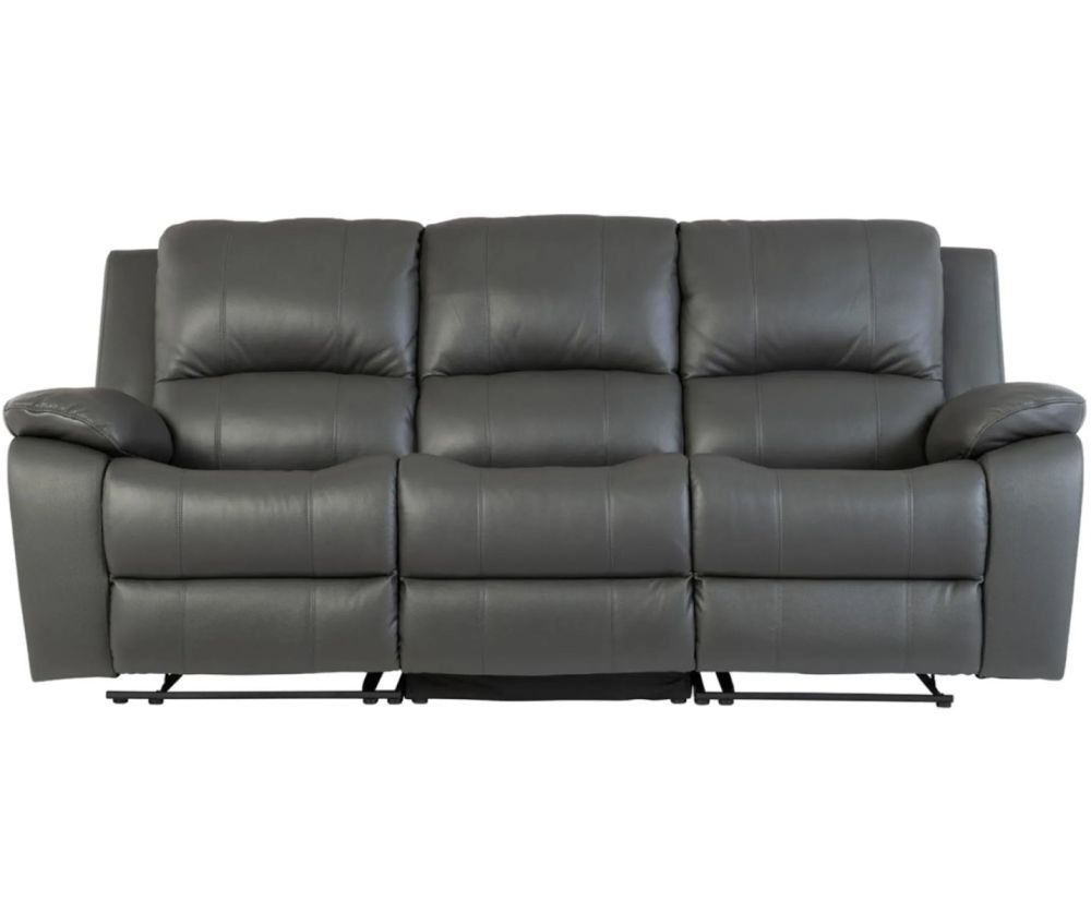 World Furniture Pellini Grey Leather Electric Recliner 3+1+1 Sofa Set 