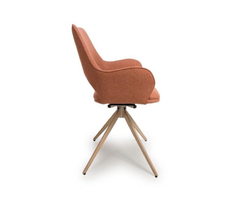 Furniture Link Perth Brick Swivel Dining Chair in Pair