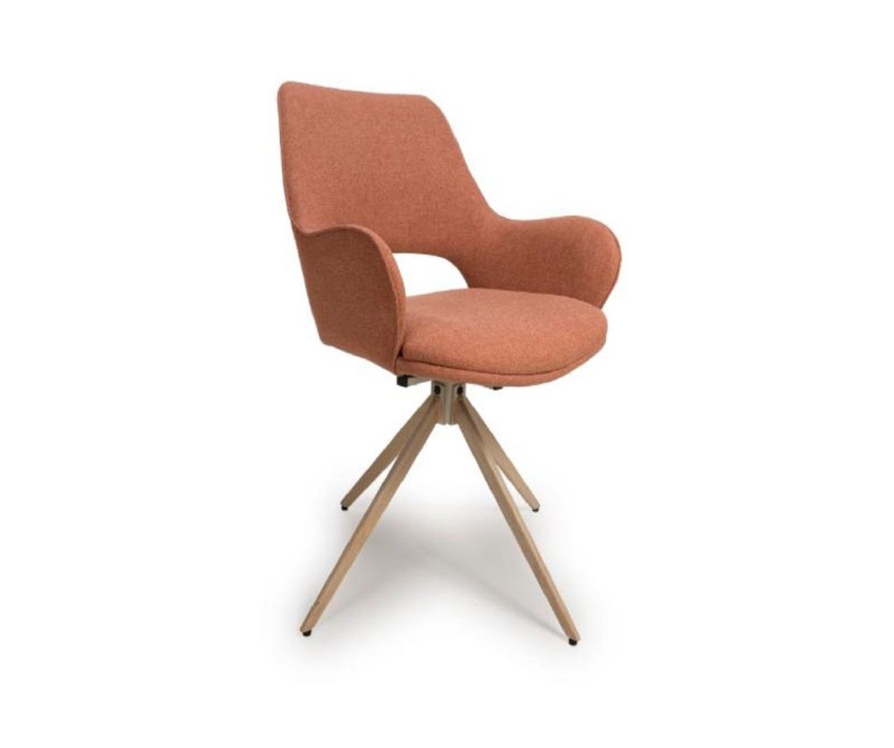 Furniture Link Perth Brick Swivel Dining Chair in Pair