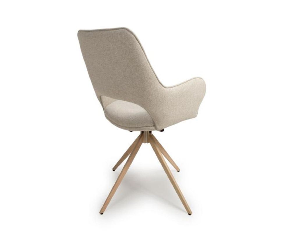Furniture Link Perth Natural Swivel Dining Chair in Pair
