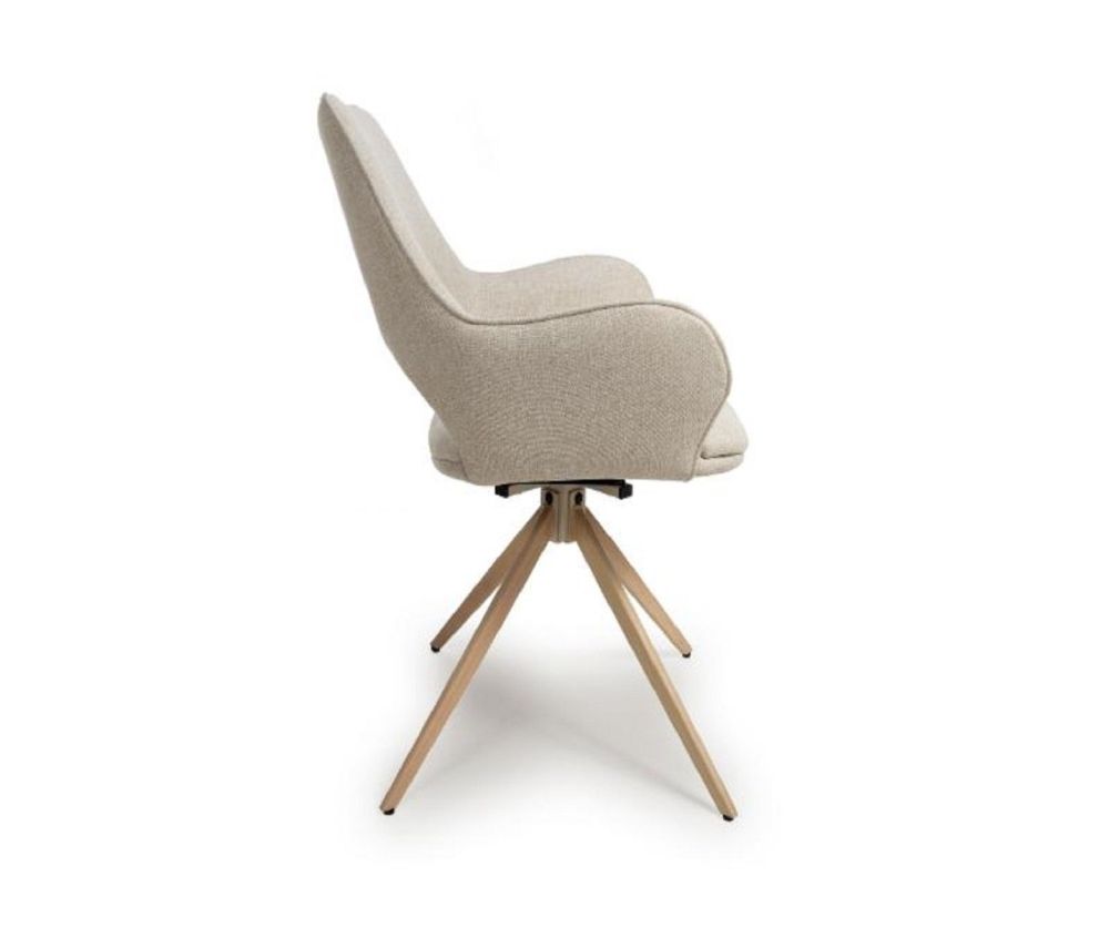 Furniture Link Perth Natural Swivel Dining Chair in Pair