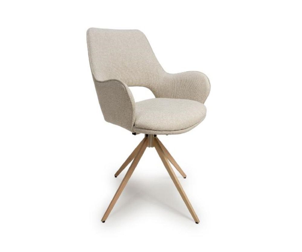 Furniture Link Perth Natural Swivel Dining Chair in Pair