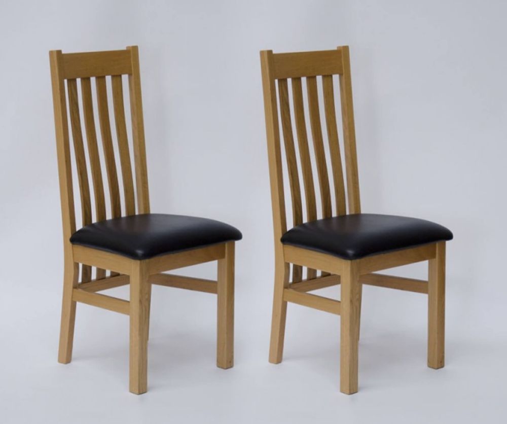 Homestyle GB Perugia Oak Dining Chair in Pair