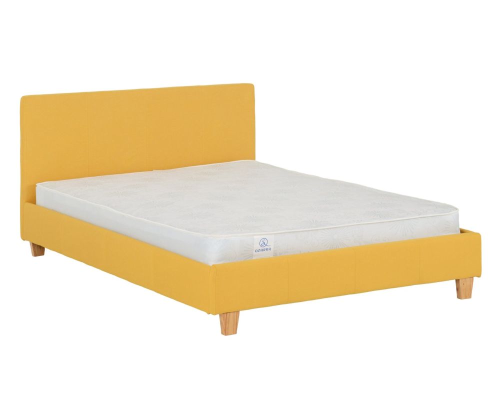 Seconique Prado Mustard Fabric Double Bed Frame