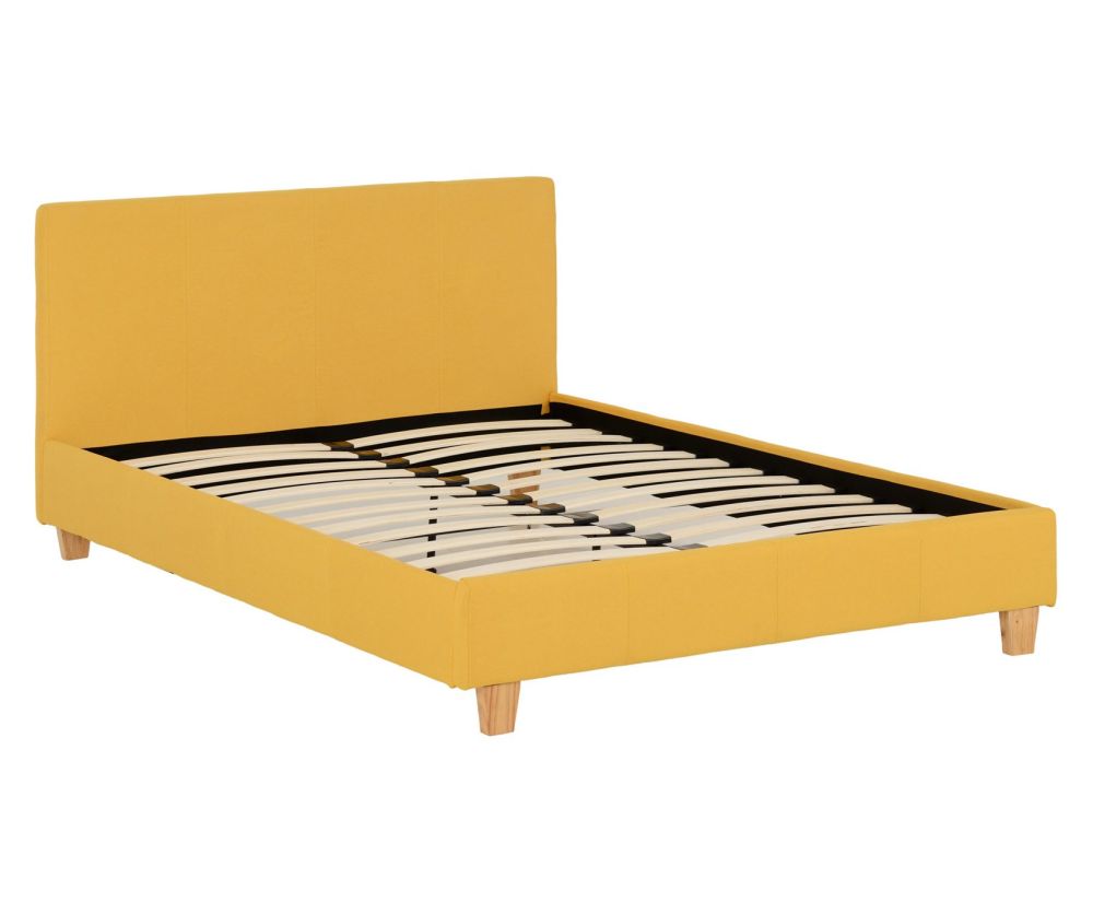Seconique Prado Mustard Fabric Double Bed Frame