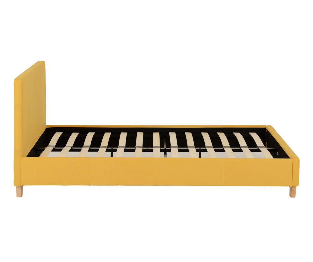 Seconique Prado Mustard Fabric Double Bed Frame