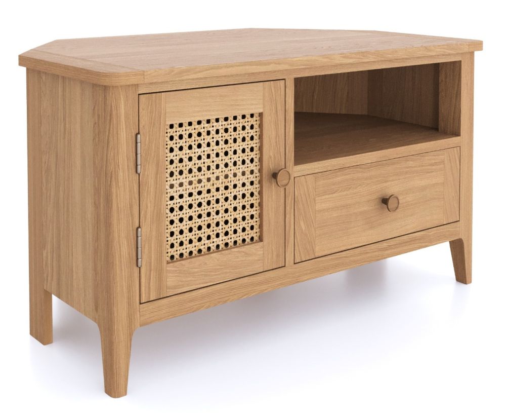 Heritance Halmstad Natural Oak Corner TV Unit