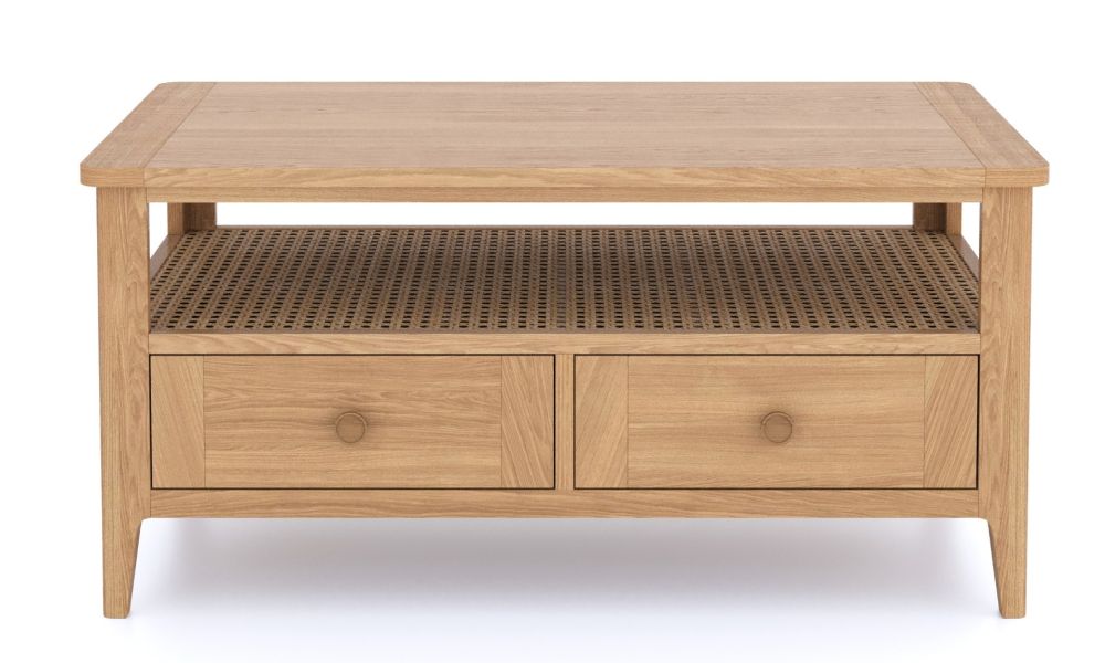 Heritance Halmstad Natural Oak 2 Drawer Coffee Table
