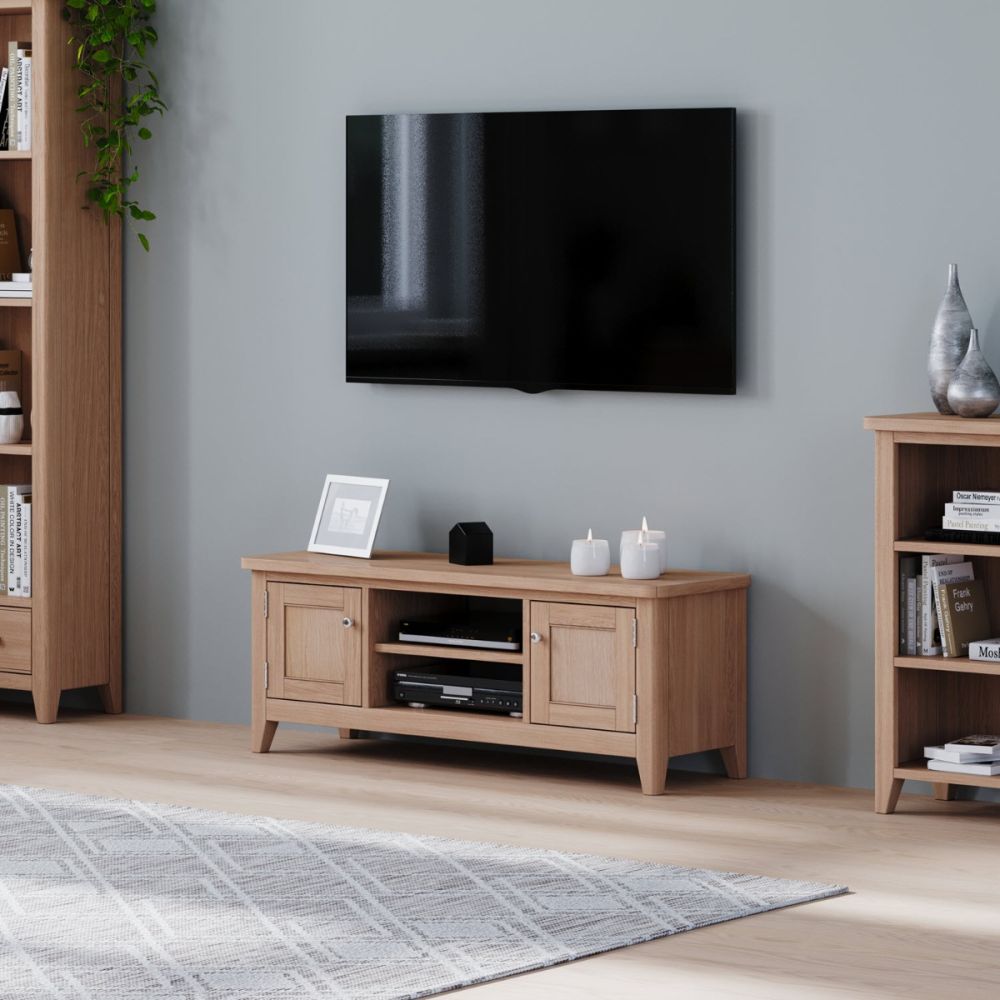 Heritance Arlyn Oak Wide TV Cabinet