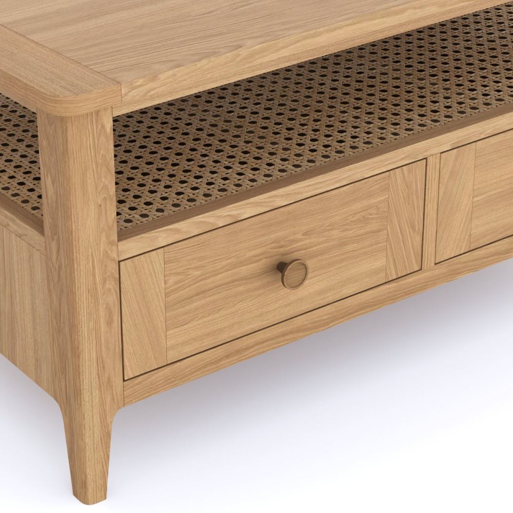 Heritance Halmstad Natural Oak 2 Drawer Coffee Table