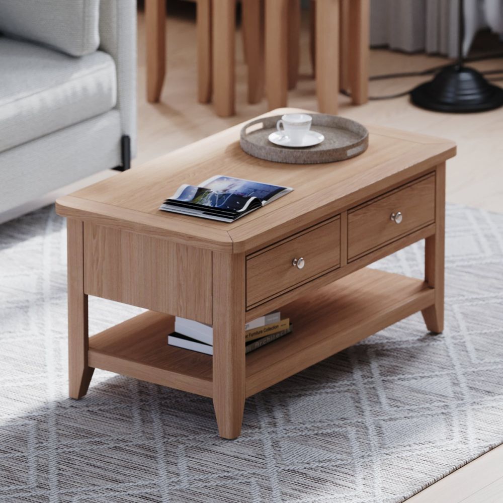 Heritance Arlyn Oak 2 Drawers Coffee Table 
