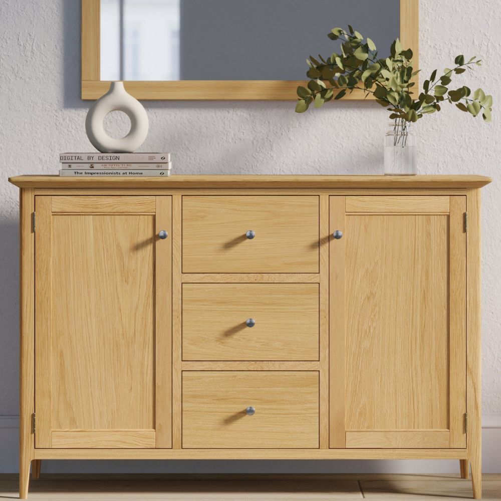 Heritance Saxby Oak 2 Door and 3 Drawer Large Sideboard