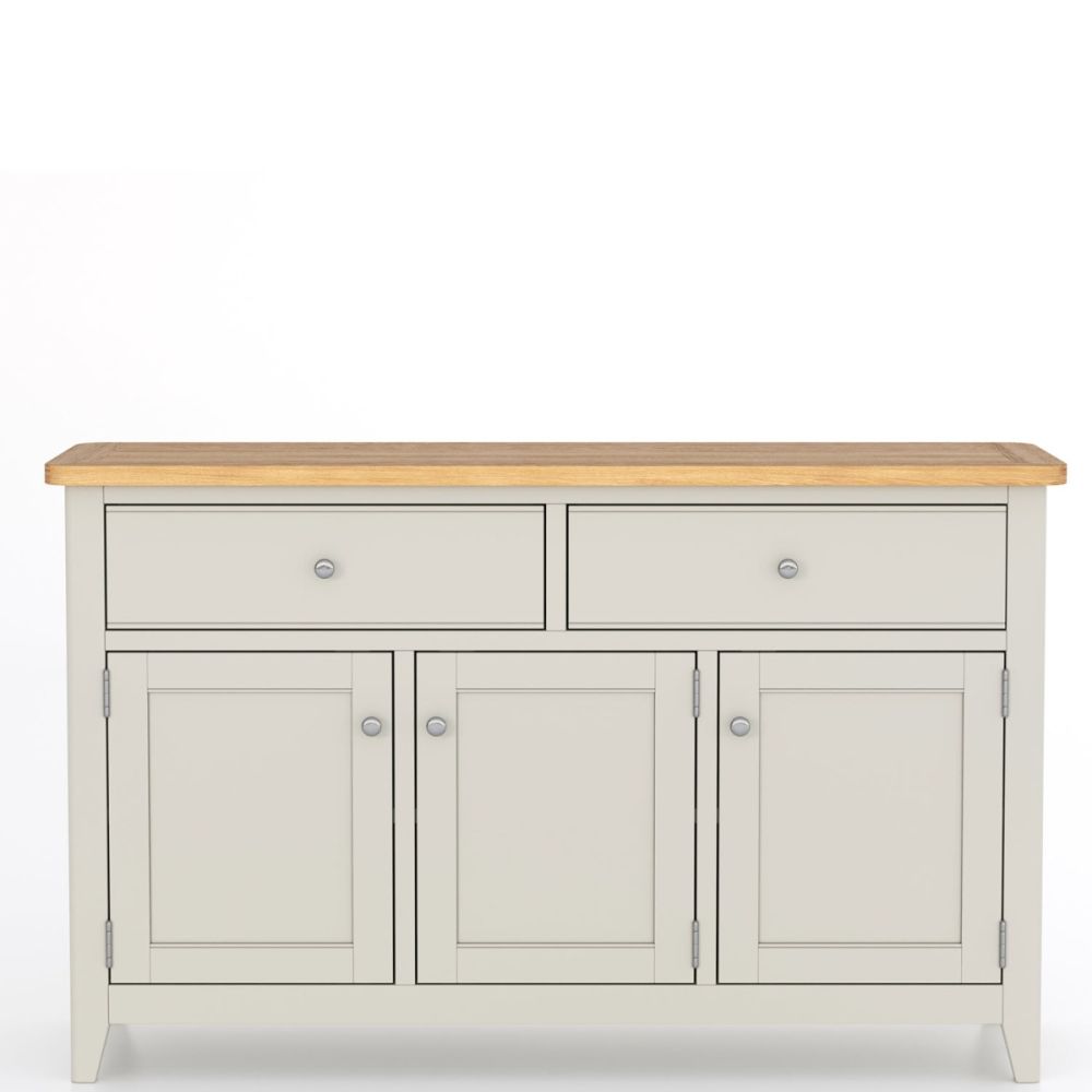 Heritance Arlyn Painted Soft Grey and Oak Large Sideboard