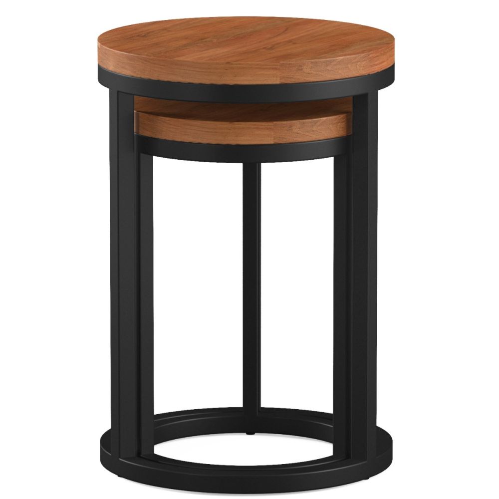 Heritance Urban Acacia Circular Nest Of 2 Tables