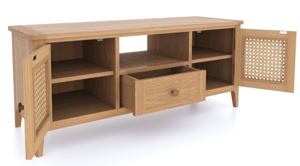 Heritance Halmstad Natural Oak Wide TV Unit