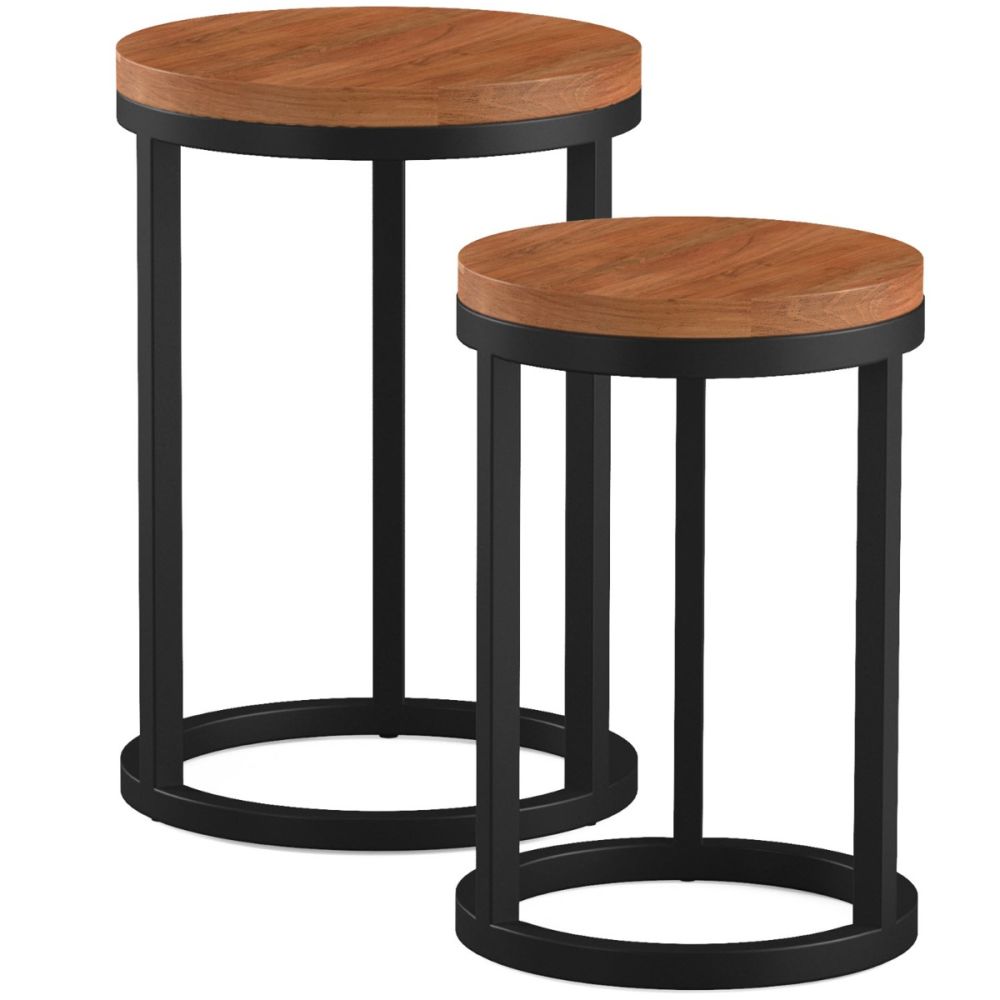 Heritance Urban Acacia Circular Nest Of 2 Tables