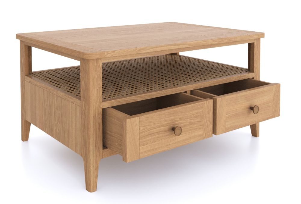 Heritance Halmstad Natural Oak 2 Drawer Coffee Table