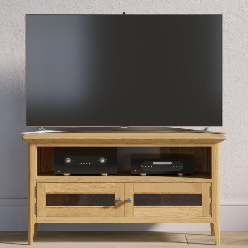 Heritance Saxby Oak Glazed Corner TV Unit