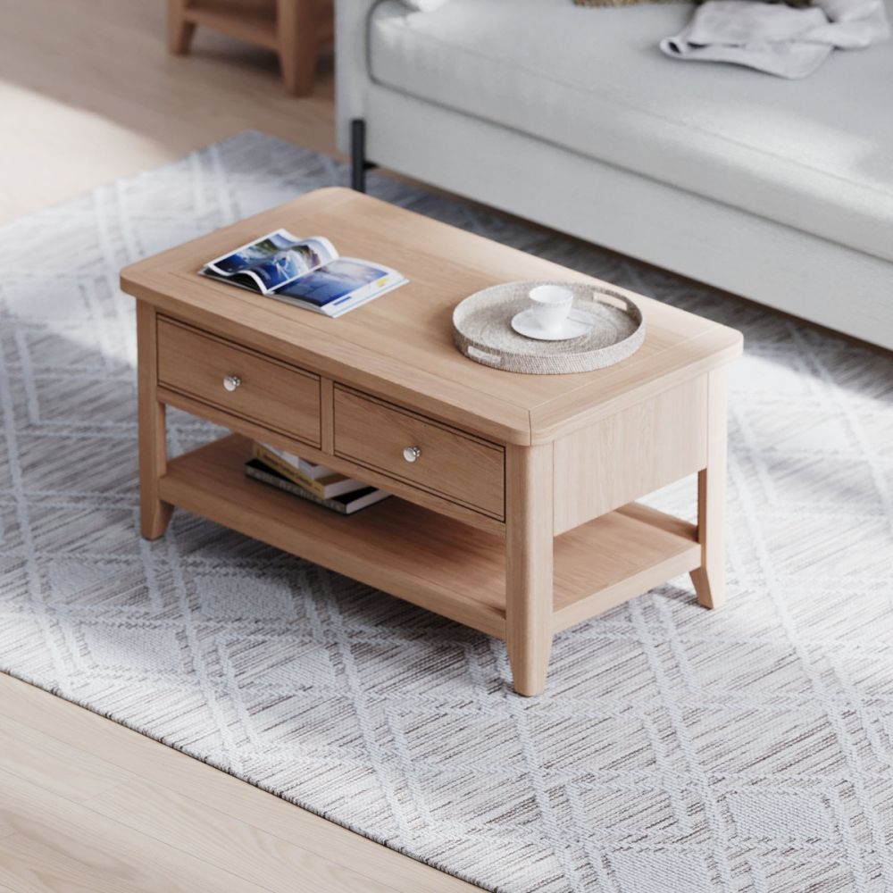 Heritance Arlyn Oak 2 Drawers Coffee Table 