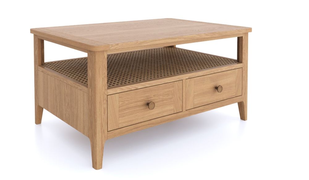 Heritance Halmstad Natural Oak 2 Drawer Coffee Table