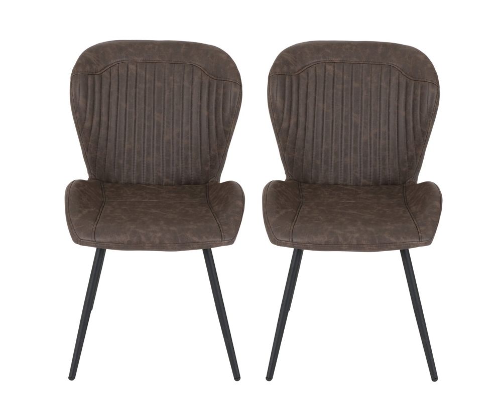 Seconique Quebec Brown Faux Leather Dining Chair Set of 4