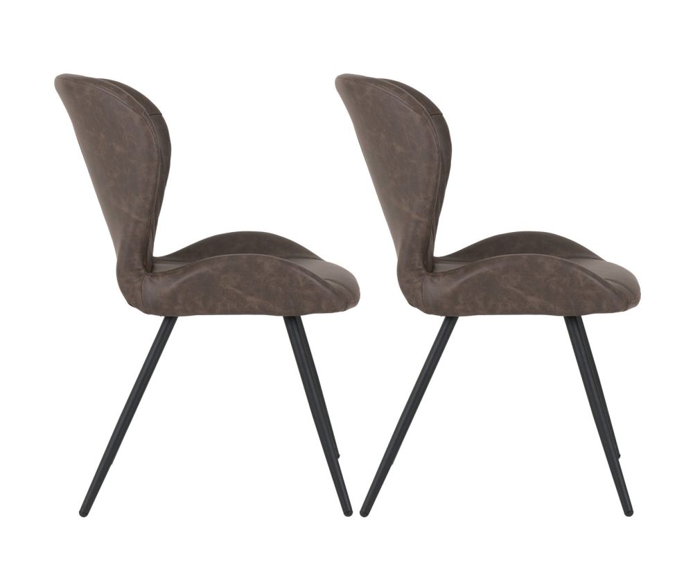 Seconique Quebec Brown Faux Leather Dining Chair Set of 4
