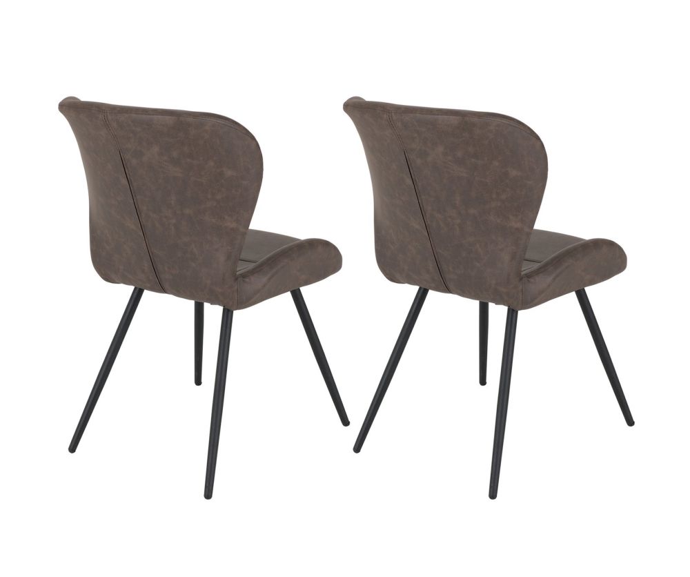 Seconique Quebec Brown Faux Leather Dining Chair Set of 4