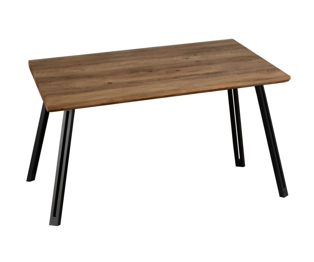 Seconique Quebec Straight Edge Dining Set with Brown Faux Leather Dining Chairs