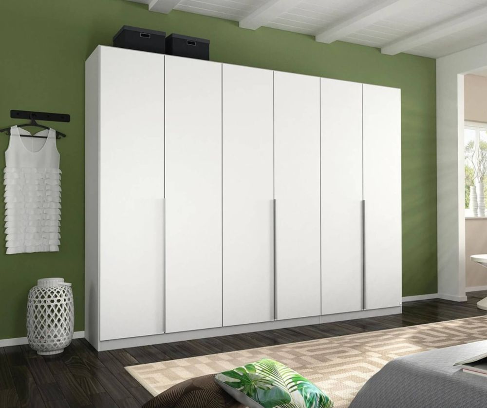 Rauch Alabama Silk Grey Carcase with Alpine White Front 6 Door Wardrobe