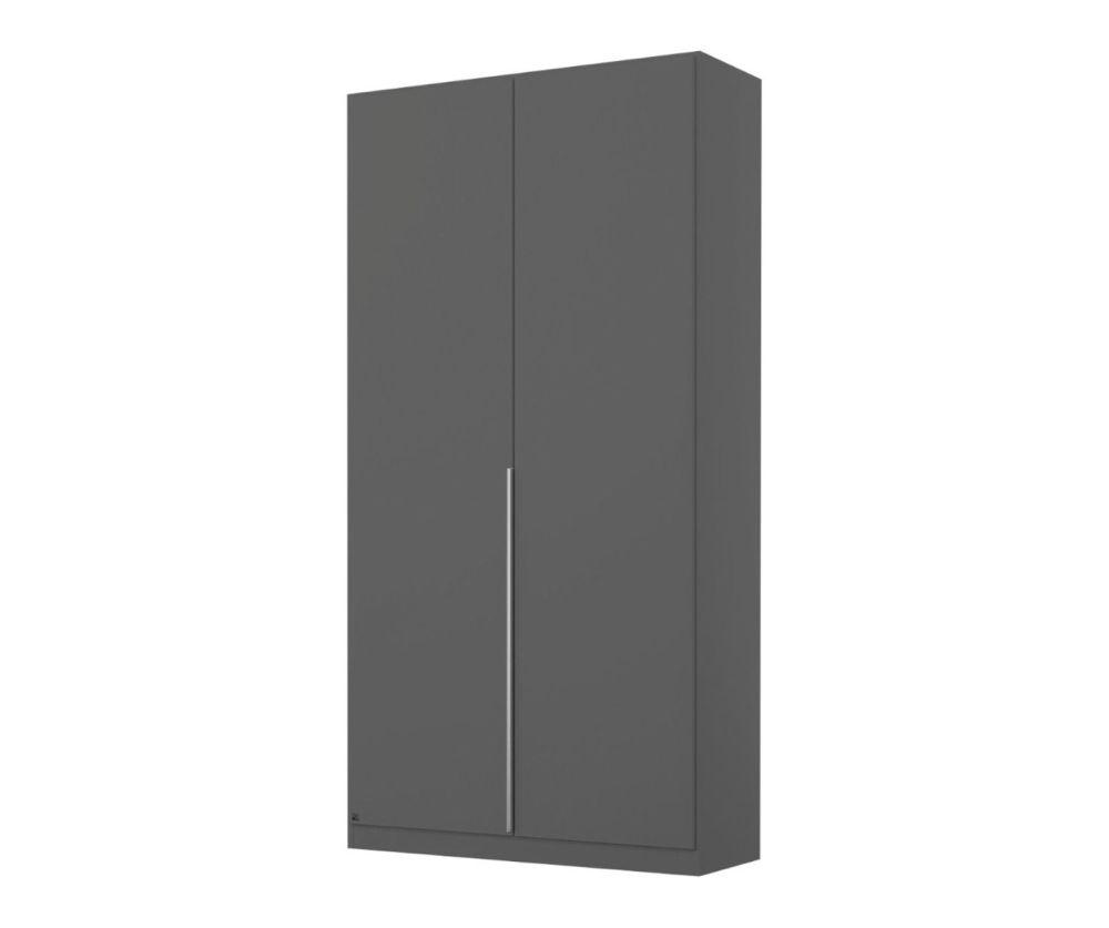Rauch Alabama Metallic Grey 2 Door Hinged Wardrobe