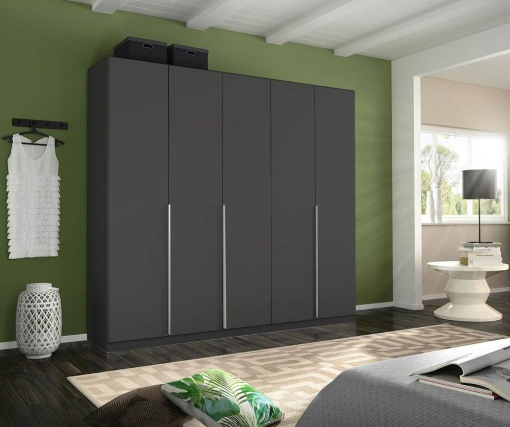 Rauch Alabama Metallic Grey 5 Door Wardrobe