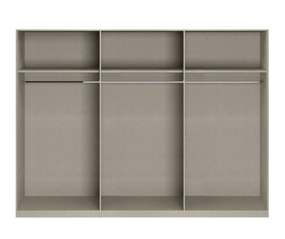 Rauch Alabama Silk Grey Carcase with Alpine White Front 6 Door Wardrobe