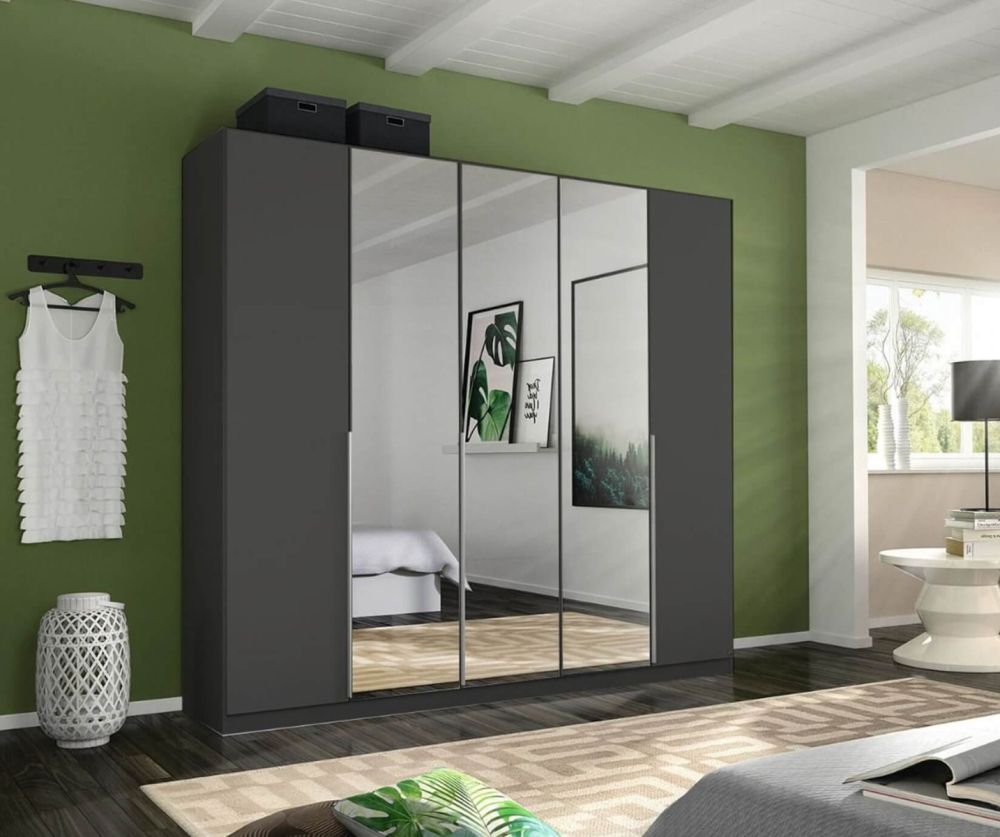 Rauch Alabama Champagne 5 Door 3 Mirrors Wardrobe