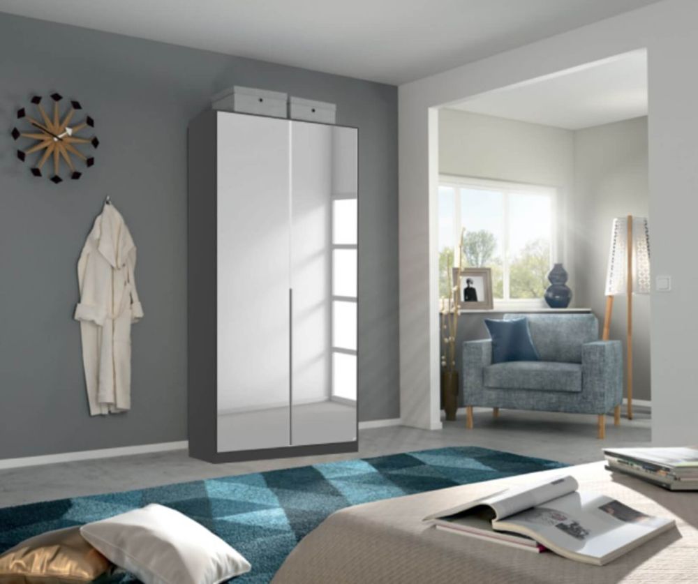 Rauch Alabama Champagne 2 Mirror Doors Hinged Wardrobe