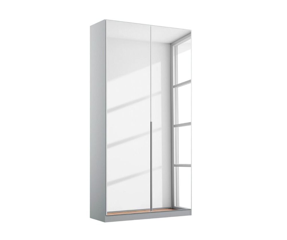 Rauch Alabama Silk Grey 2 Mirror Doors Hinged Wardrobe