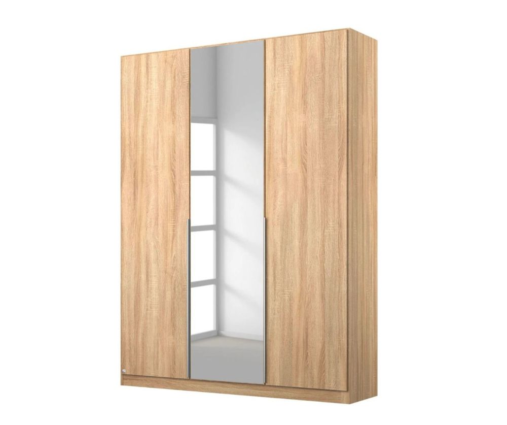 Rauch Alabama Sonoma Oak 3 Door 1 Mirror Hinged Wardrobe