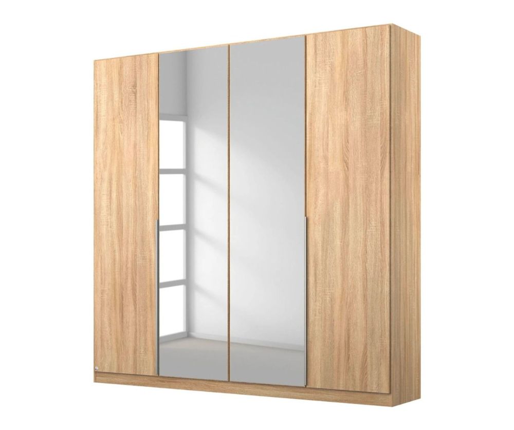Rauch Alabama Sonoma Oak 4 Door 2 Mirrors Wardrobe