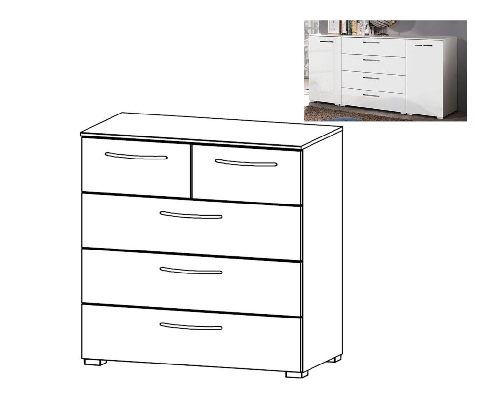 Rauch Aldono Graphite Carcase 5 Drawer Chest
