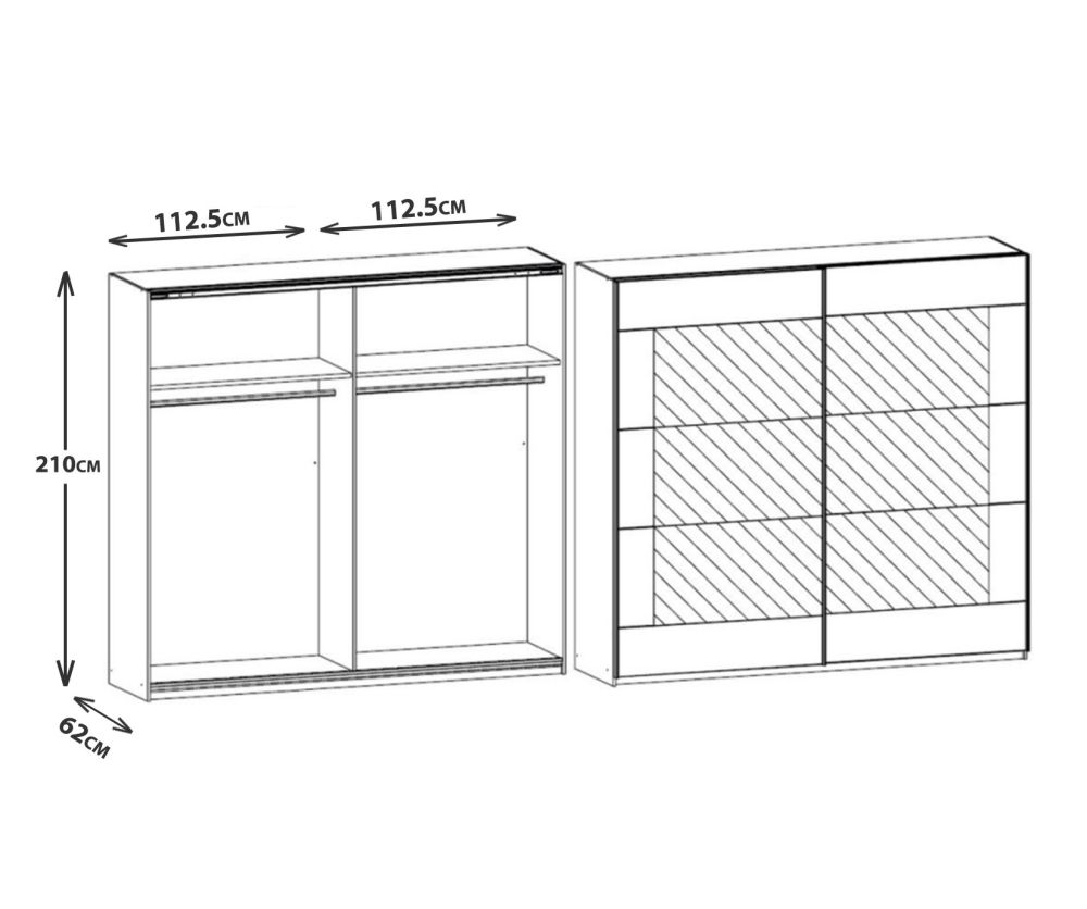 Rauch Alegro Sonoma Oak with Alpine White 2 Door Sliding Wardrobe with Mirror (W226cm)