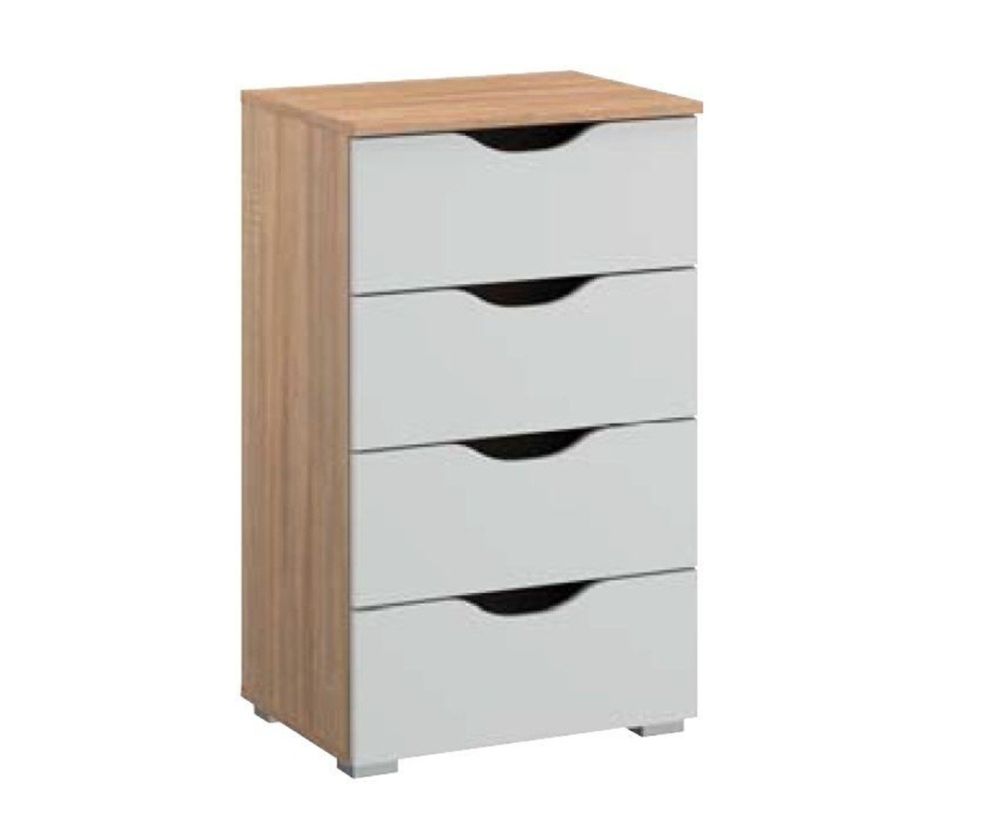 Rauch Arnstein Alpine White Carcase with White Front 4 Drawer Chest