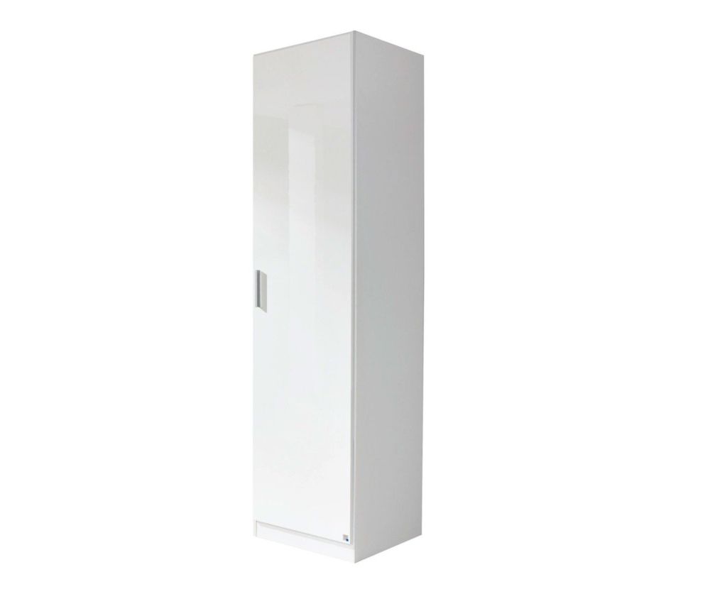 Rauch Celle Artisan Oak Colour with High Polish Effect Grey 1 Door Wardrobe (W47cm)
