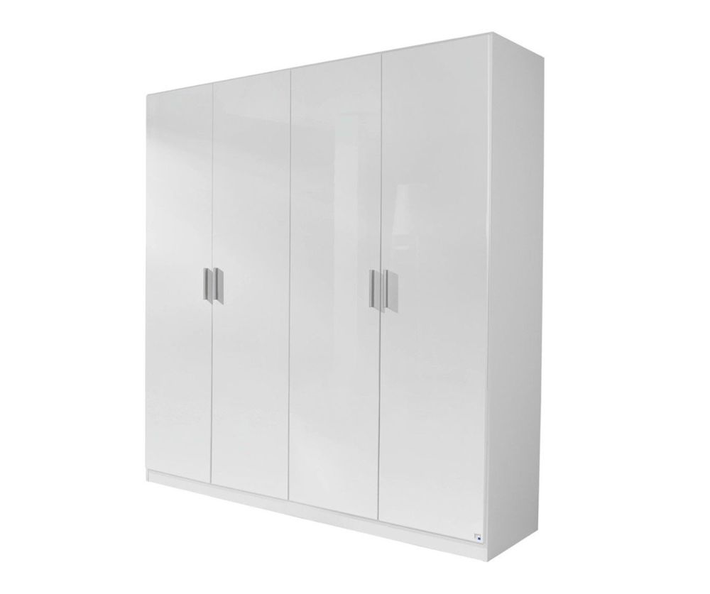 Rauch Celle Sonoma Oak with High Polish White 4 Door Wardrobe (W181cm)
