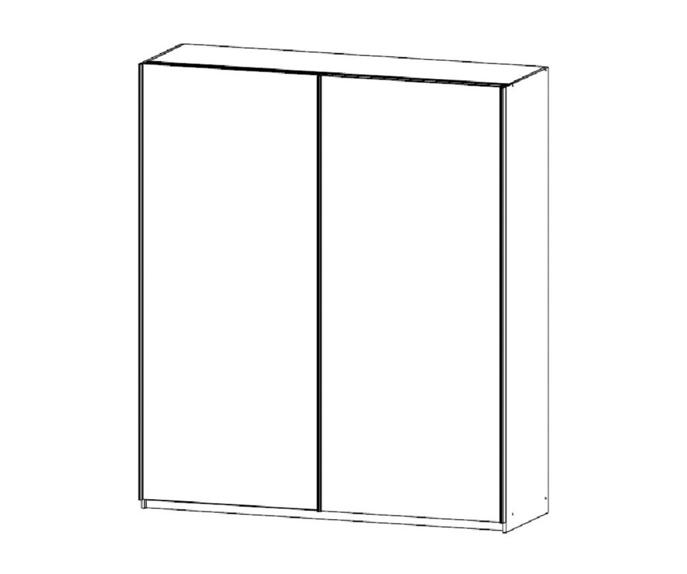 Rauch Essensa Alpine White with White Glass 2 Door Sliding Wardrobe with Chrome Coloured Handle (W181cm)
