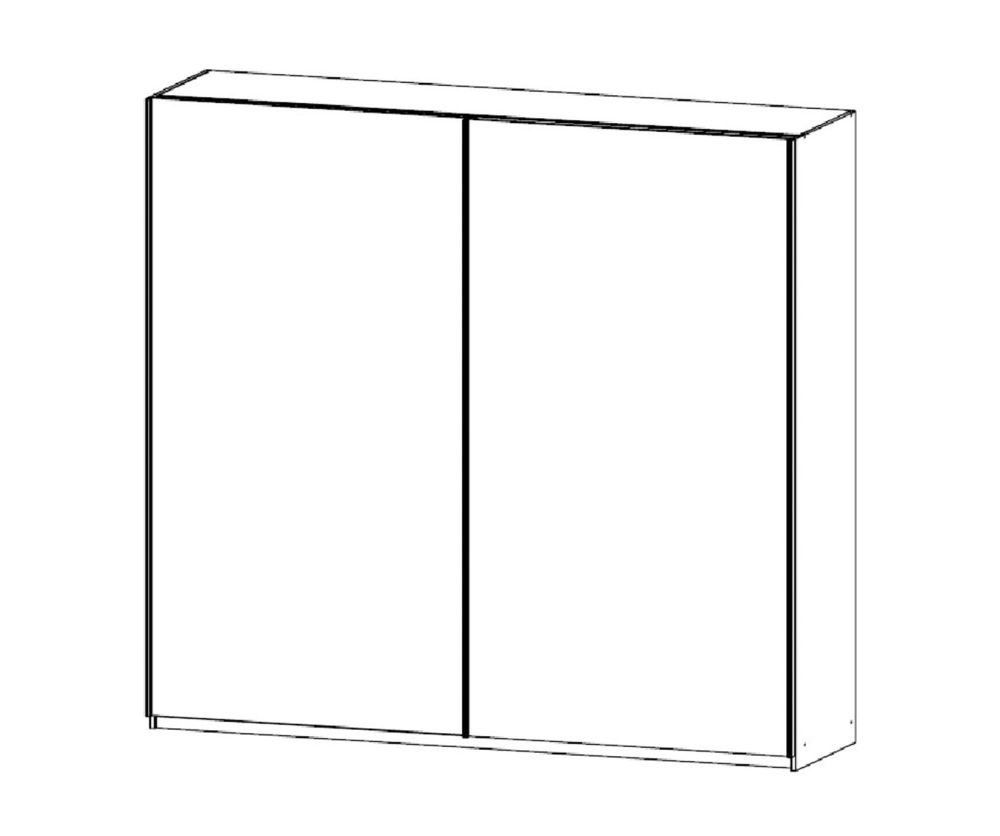 Rauch Essensa Sonoma Oak 2 Door 1 Mirror Sliding Wardrobe with Chrome Coloured Handle with Vertical and Horizontal Trims (W226cm)