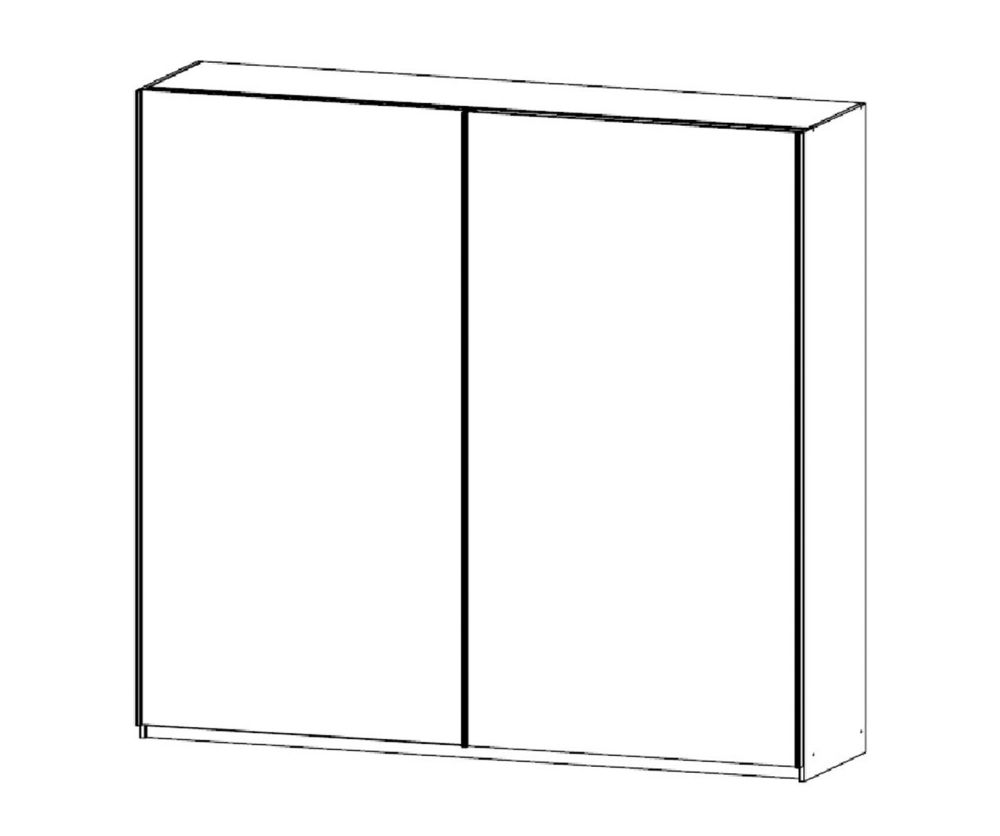 Rauch Essensa Sonoma Oak 2 Door Sliding Wardrobe with Chrome Coloured Handle with Vertical and Horizontal Trims (W181cm)