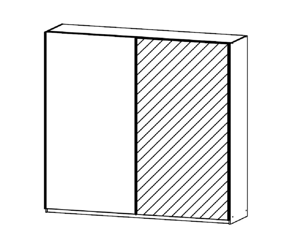 Rauch Essensa Sonoma Oak 2 Door 1 Mirror Sliding Wardrobe with Carcasre Coloured Handle with Vertical and Horizontal Trims (W226cm)